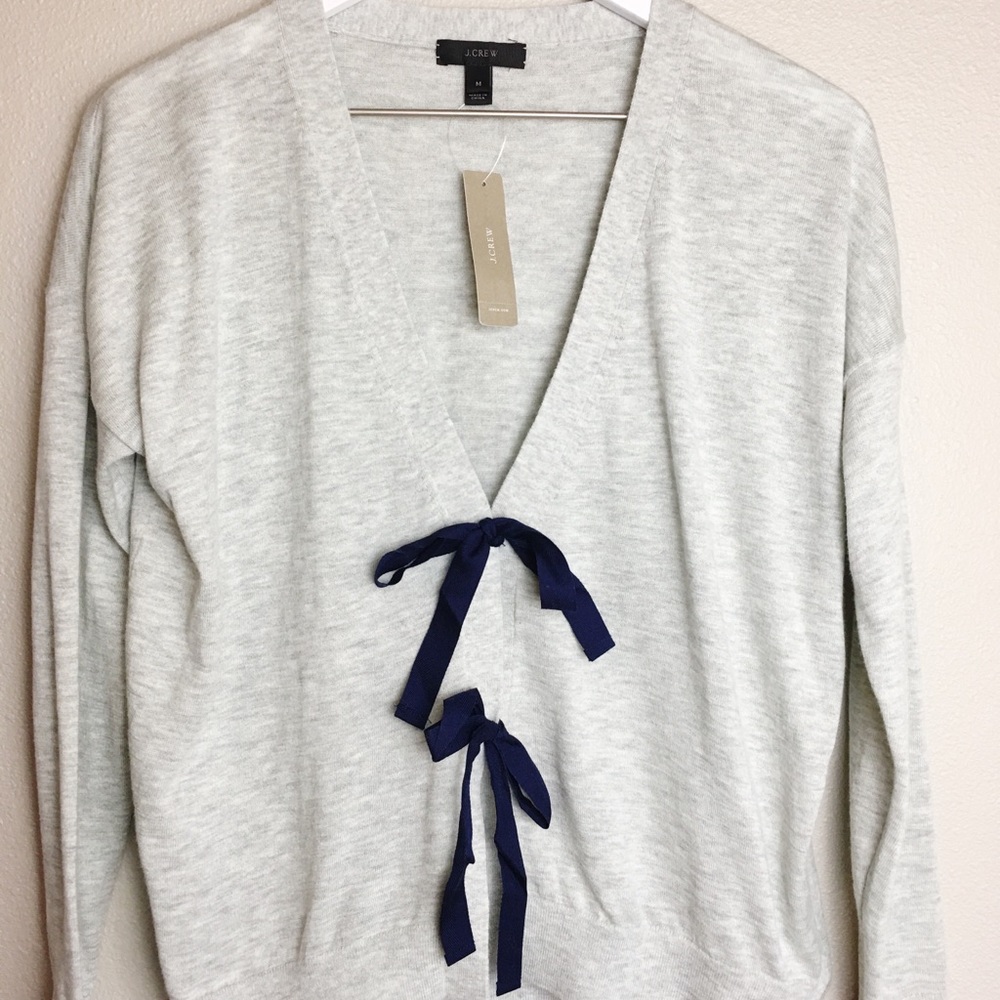 J Crew Bow Front Cardigan Sweater